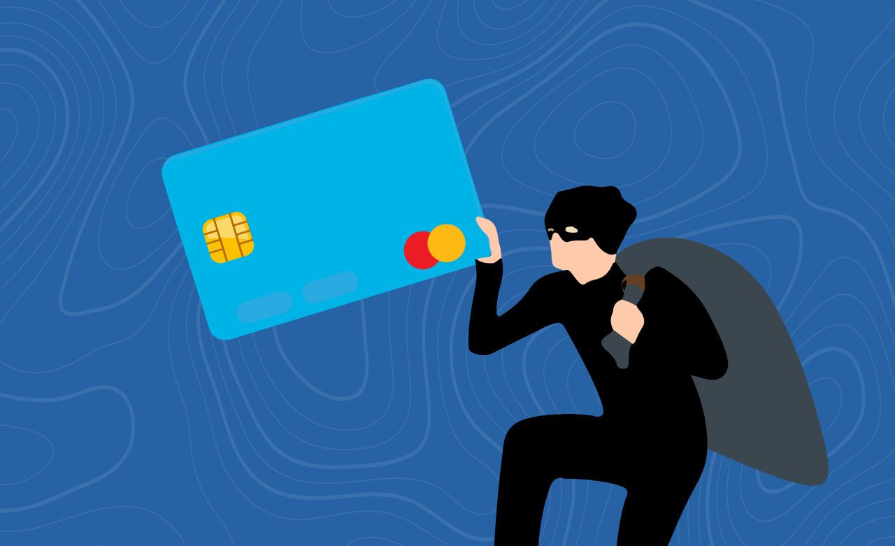 Guía paso a paso para actuar ante el robo o pérdida de una tarjeta de crédito Ilustración de denuncia por pérdida de tarjeta de crédito en una app bancaria